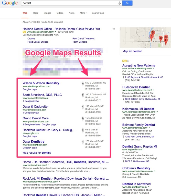 Google Maps for Local Search